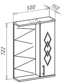 Зеркало-шкаф с подсветкой Bellezza Элеганс 50см левый белый 00000004923